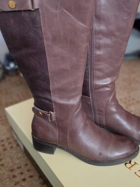 Franco Sarto Tall Leather Riding Boots - Sz 9 Wide Calf